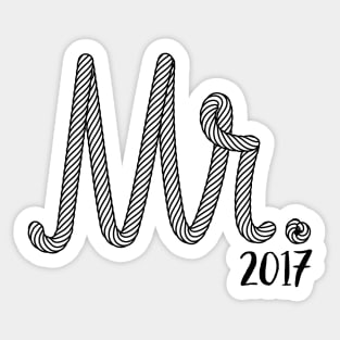 Mr. Groom 2017 in Rope Wedding Gift Sticker